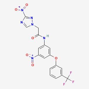 molecular formula C17H11F3N6O6 B4792678 2-(3-nitro-1H-1,2,4-triazol-1-yl)-N-{3-nitro-5-[3-(trifluoromethyl)phenoxy]phenyl}acetamide 