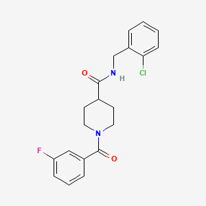 molecular formula C20H20ClFN2O2 B4792710 N-(2-chlorobenzyl)-1-(3-fluorobenzoyl)-4-piperidinecarboxamide 