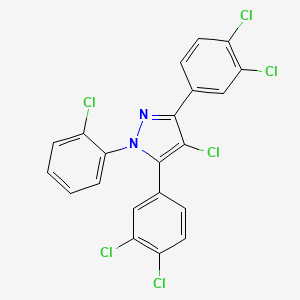 molecular formula C21H10Cl6N2 B4792724 4-chloro-1-(2-chlorophenyl)-3,5-bis(3,4-dichlorophenyl)-1H-pyrazole 