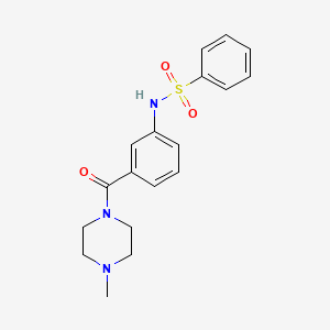 molecular formula C18H21N3O3S B4792732 N-{3-[(4-methyl-1-piperazinyl)carbonyl]phenyl}benzenesulfonamide 