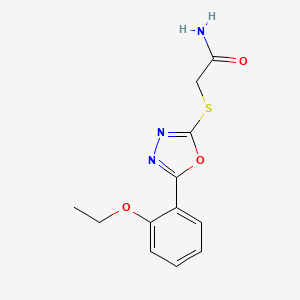 molecular formula C12H13N3O3S B4792741 2-{[5-(2-ethoxyphenyl)-1,3,4-oxadiazol-2-yl]thio}acetamide 