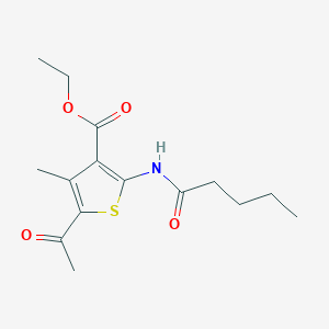 ethyl 5-acetyl-4-methyl-2-(pentanoylamino)-3-thiophenecarboxylate