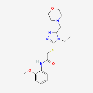 molecular formula C18H25N5O3S B4792753 2-{[4-ethyl-5-(4-morpholinylmethyl)-4H-1,2,4-triazol-3-yl]thio}-N-(2-methoxyphenyl)acetamide 