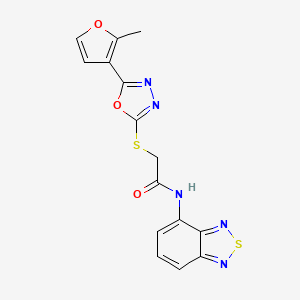 molecular formula C15H11N5O3S2 B4792767 N-2,1,3-benzothiadiazol-4-yl-2-{[5-(2-methyl-3-furyl)-1,3,4-oxadiazol-2-yl]thio}acetamide 