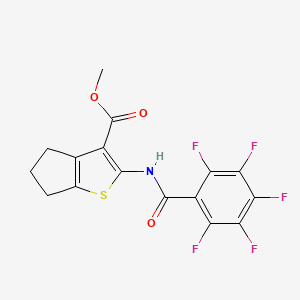 molecular formula C16H10F5NO3S B4792774 methyl 2-[(pentafluorobenzoyl)amino]-5,6-dihydro-4H-cyclopenta[b]thiophene-3-carboxylate 