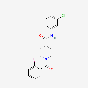 molecular formula C20H20ClFN2O2 B4792782 N-(3-chloro-4-methylphenyl)-1-(2-fluorobenzoyl)-4-piperidinecarboxamide 