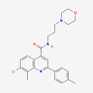 molecular formula C25H28ClN3O2 B4792792 7-chloro-8-methyl-2-(4-methylphenyl)-N-[3-(4-morpholinyl)propyl]-4-quinolinecarboxamide 