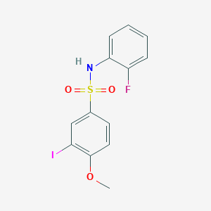 molecular formula C13H11FINO3S B4792805 N-(2-fluorophenyl)-3-iodo-4-methoxybenzenesulfonamide 