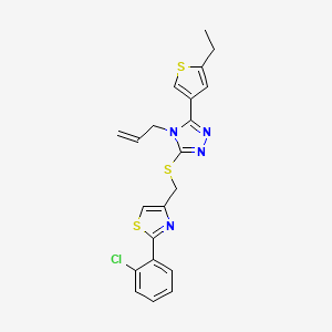 molecular formula C21H19ClN4S3 B4792806 4-allyl-3-({[2-(2-chlorophenyl)-1,3-thiazol-4-yl]methyl}thio)-5-(5-ethyl-3-thienyl)-4H-1,2,4-triazole 
