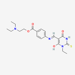molecular formula C20H26N4O4S B4792817 2-(diethylamino)ethyl 4-{[(1-ethyl-4,6-dioxo-2-thioxotetrahydropyrimidin-5(2H)-ylidene)methyl]amino}benzoate 