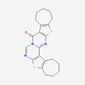 molecular formula C21H21N3OS2 B4792837 2,3,4,5,12,13,14,15-octahydro-1H,10H,11H-cyclohepta[4,5]thieno[2,3-d]cyclohepta[4',5']thieno[2',3':4,5]pyrimido[1,6-a]pyrimidin-10-one 