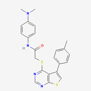 molecular formula C23H22N4OS2 B4792943 N-[4-(dimethylamino)phenyl]-2-{[5-(4-methylphenyl)thieno[2,3-d]pyrimidin-4-yl]thio}acetamide 
