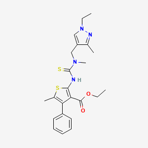 ethyl 2-({[[(1-ethyl-3-methyl-1H-pyrazol-4-yl)methyl](methyl)amino]carbonothioyl}amino)-5-methyl-4-phenyl-3-thiophenecarboxylate