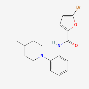molecular formula C17H19BrN2O2 B4792976 5-bromo-N-[2-(4-methyl-1-piperidinyl)phenyl]-2-furamide 