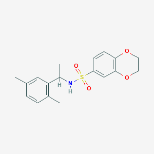 molecular formula C18H21NO4S B4792994 N-[1-(2,5-dimethylphenyl)ethyl]-2,3-dihydro-1,4-benzodioxine-6-sulfonamide 