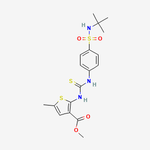 molecular formula C18H23N3O4S3 B4792996 methyl 2-{[({4-[(tert-butylamino)sulfonyl]phenyl}amino)carbonothioyl]amino}-5-methyl-3-thiophenecarboxylate 