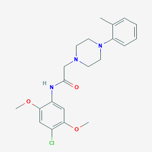 molecular formula C21H26ClN3O3 B4793018 N-(4-chloro-2,5-dimethoxyphenyl)-2-[4-(2-methylphenyl)-1-piperazinyl]acetamide 