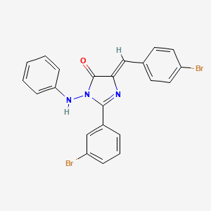 molecular formula C22H15Br2N3O B4793026 3-anilino-5-(4-bromobenzylidene)-2-(3-bromophenyl)-3,5-dihydro-4H-imidazol-4-one 