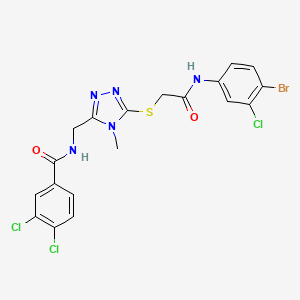 molecular formula C19H15BrCl3N5O2S B4793034 N-{[5-({2-[(4-bromo-3-chlorophenyl)amino]-2-oxoethyl}thio)-4-methyl-4H-1,2,4-triazol-3-yl]methyl}-3,4-dichlorobenzamide 