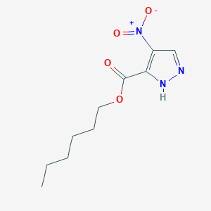 molecular formula C10H15N3O4 B4793048 hexyl 4-nitro-1H-pyrazole-5-carboxylate 