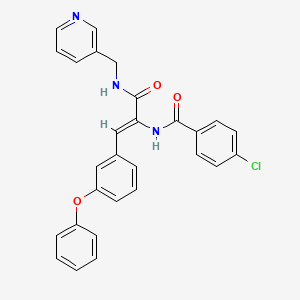 molecular formula C28H22ClN3O3 B4793060 4-chloro-N-(2-(3-phenoxyphenyl)-1-{[(3-pyridinylmethyl)amino]carbonyl}vinyl)benzamide 