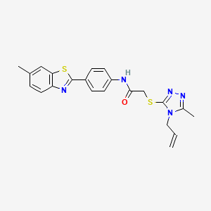 molecular formula C22H21N5OS2 B4793071 2-[(4-allyl-5-methyl-4H-1,2,4-triazol-3-yl)thio]-N-[4-(6-methyl-1,3-benzothiazol-2-yl)phenyl]acetamide 