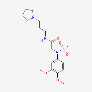 molecular formula C18H29N3O5S B4793075 N~2~-(3,4-dimethoxyphenyl)-N~2~-(methylsulfonyl)-N~1~-[3-(1-pyrrolidinyl)propyl]glycinamide 