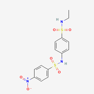 molecular formula C14H15N3O6S2 B4793088 N-{4-[(ethylamino)sulfonyl]phenyl}-4-nitrobenzenesulfonamide 