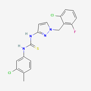 molecular formula C18H15Cl2FN4S B4793107 N-[1-(2-chloro-6-fluorobenzyl)-1H-pyrazol-3-yl]-N'-(3-chloro-4-methylphenyl)thiourea 