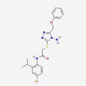 molecular formula C20H22BrN5O2S B4793116 2-{[4-amino-5-(phenoxymethyl)-4H-1,2,4-triazol-3-yl]thio}-N-(4-bromo-2-isopropylphenyl)acetamide 