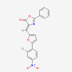 molecular formula C20H11ClN2O5 B4793131 4-{[5-(2-chloro-4-nitrophenyl)-2-furyl]methylene}-2-phenyl-1,3-oxazol-5(4H)-one 