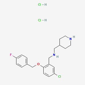 molecular formula C20H26Cl3FN2O B4793147 {5-chloro-2-[(4-fluorobenzyl)oxy]benzyl}(4-piperidinylmethyl)amine dihydrochloride 