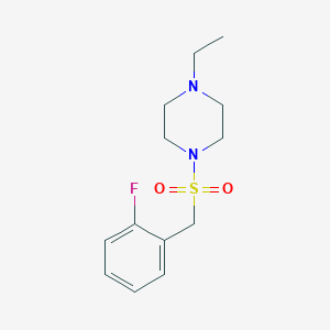 molecular formula C13H19FN2O2S B4793155 1-ethyl-4-[(2-fluorobenzyl)sulfonyl]piperazine 
