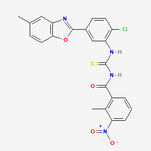 molecular formula C23H17ClN4O4S B4793180 N-({[2-chloro-5-(5-methyl-1,3-benzoxazol-2-yl)phenyl]amino}carbonothioyl)-2-methyl-3-nitrobenzamide 