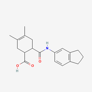 molecular formula C19H23NO3 B4793185 6-[(2,3-dihydro-1H-inden-5-ylamino)carbonyl]-3,4-dimethyl-3-cyclohexene-1-carboxylic acid 