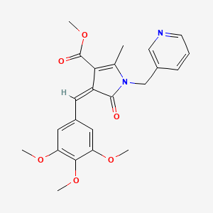 molecular formula C23H24N2O6 B4793212 methyl 2-methyl-5-oxo-1-(3-pyridinylmethyl)-4-(3,4,5-trimethoxybenzylidene)-4,5-dihydro-1H-pyrrole-3-carboxylate 
