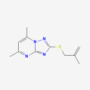 molecular formula C11H14N4S B4793220 5,7-dimethyl-2-[(2-methyl-2-propen-1-yl)thio][1,2,4]triazolo[1,5-a]pyrimidine 