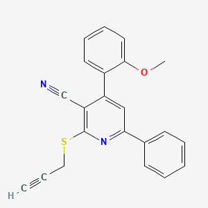 molecular formula C22H16N2OS B4793227 4-(2-methoxyphenyl)-6-phenyl-2-(prop-2-yn-1-ylthio)nicotinonitrile 