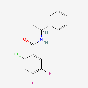 molecular formula C15H12ClF2NO B4793241 2-chloro-4,5-difluoro-N-(1-phenylethyl)benzamide 