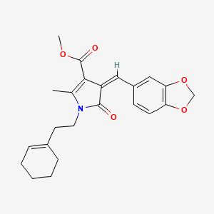 molecular formula C23H25NO5 B4793259 methyl 4-(1,3-benzodioxol-5-ylmethylene)-1-[2-(1-cyclohexen-1-yl)ethyl]-2-methyl-5-oxo-4,5-dihydro-1H-pyrrole-3-carboxylate 