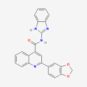 molecular formula C24H16N4O3 B4793273 N-1H-benzimidazol-2-yl-2-(1,3-benzodioxol-5-yl)-4-quinolinecarboxamide 