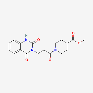 molecular formula C18H21N3O5 B4793280 methyl 1-[3-(2,4-dioxo-1,4-dihydro-3(2H)-quinazolinyl)propanoyl]-4-piperidinecarboxylate 