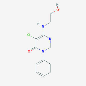 molecular formula C12H12ClN3O2 B4793289 5-chloro-6-[(2-hydroxyethyl)amino]-3-phenyl-4(3H)-pyrimidinone 