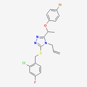 molecular formula C20H18BrClFN3OS B4793307 4-allyl-3-[1-(4-bromophenoxy)ethyl]-5-[(2-chloro-4-fluorobenzyl)thio]-4H-1,2,4-triazole 