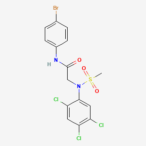 molecular formula C15H12BrCl3N2O3S B4793331 N~1~-(4-bromophenyl)-N~2~-(methylsulfonyl)-N~2~-(2,4,5-trichlorophenyl)glycinamide 