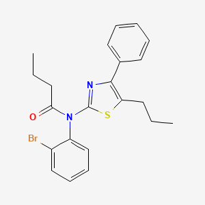molecular formula C22H23BrN2OS B4793392 N-(2-bromophenyl)-N-(4-phenyl-5-propyl-1,3-thiazol-2-yl)butanamide 