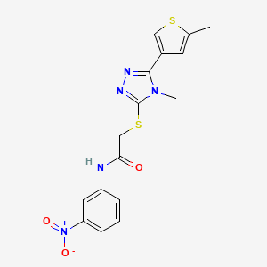 molecular formula C16H15N5O3S2 B4793463 2-{[4-methyl-5-(5-methyl-3-thienyl)-4H-1,2,4-triazol-3-yl]thio}-N-(3-nitrophenyl)acetamide 
