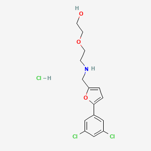 molecular formula C15H18Cl3NO3 B4793488 2-[2-({[5-(3,5-dichlorophenyl)-2-furyl]methyl}amino)ethoxy]ethanol hydrochloride 