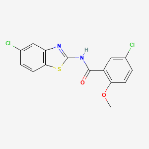 molecular formula C15H10Cl2N2O2S B4793498 5-chloro-N-(5-chloro-1,3-benzothiazol-2-yl)-2-methoxybenzamide 