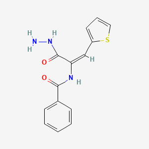molecular formula C14H13N3O2S B4793513 N-[1-(hydrazinocarbonyl)-2-(2-thienyl)vinyl]benzamide 